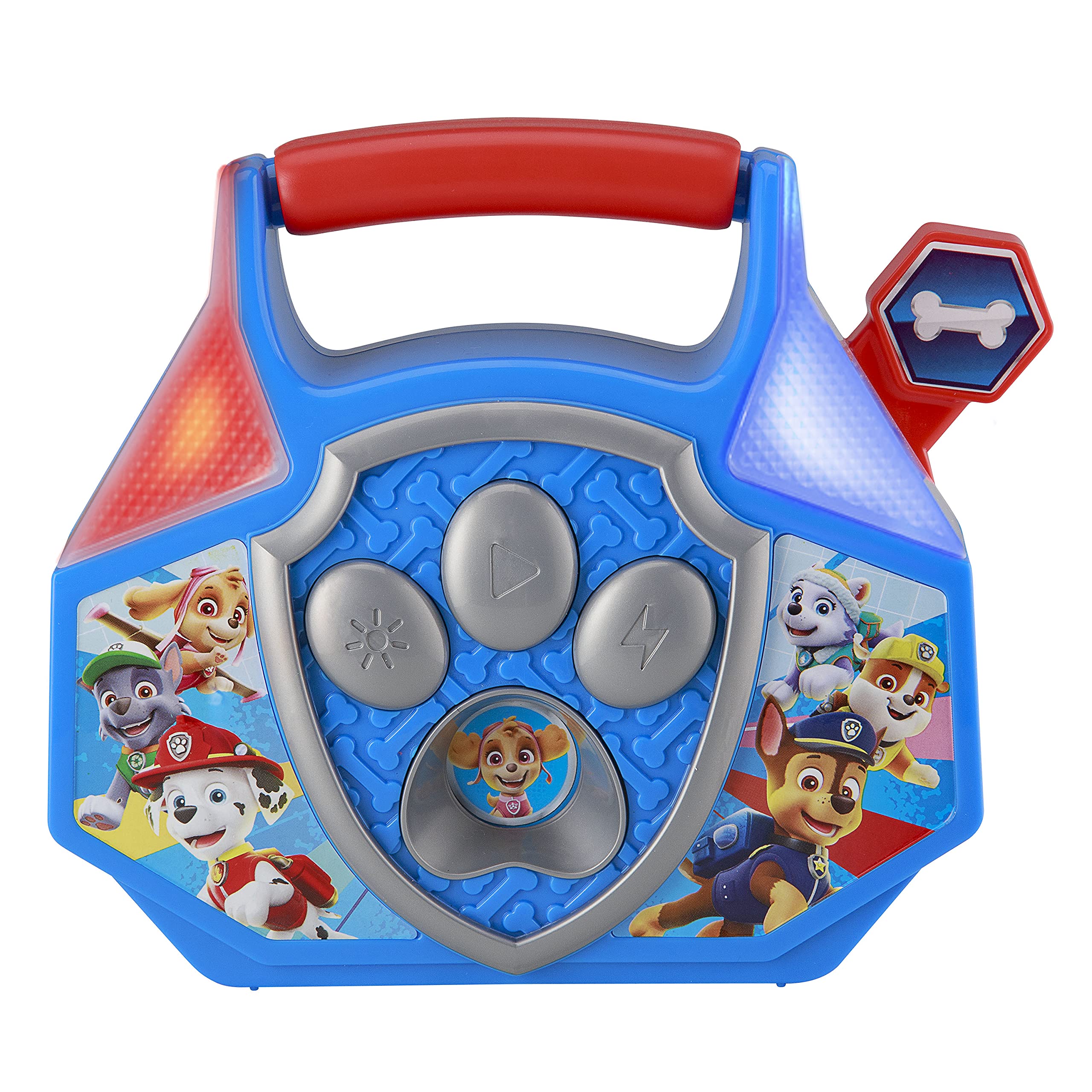 Paw Patrol Kids Bluetooth Speaker with Built-in Music, Flashing LED Lights & Sound Effects - Portable Mini Boombox for Boys & Girls, Perfect for Birthday Gifts, Pool Parties & Indoor Playtime