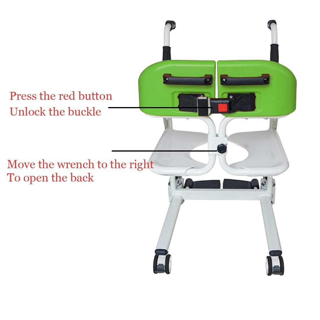 **Lightweight Patient Lift Transfer Chair for Elderly & Disabled - Home Use Wheelchair with Bathroom & Bedside Mobility - Blue - Ideal for Caregivers & Seniors Living Assistance**