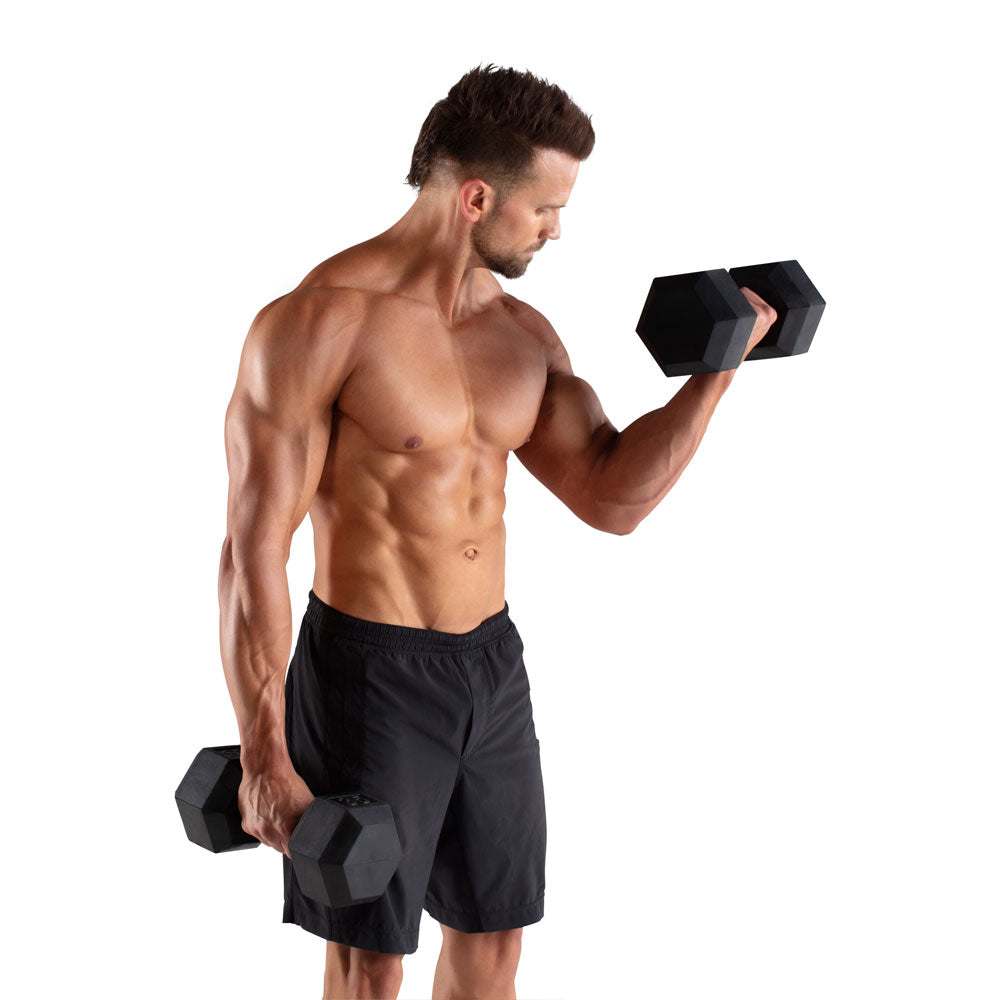 Weider 40lb Rubber Hex Dumbbell - Single Weight for Home Gym, Strength Training & CrossFit Workouts