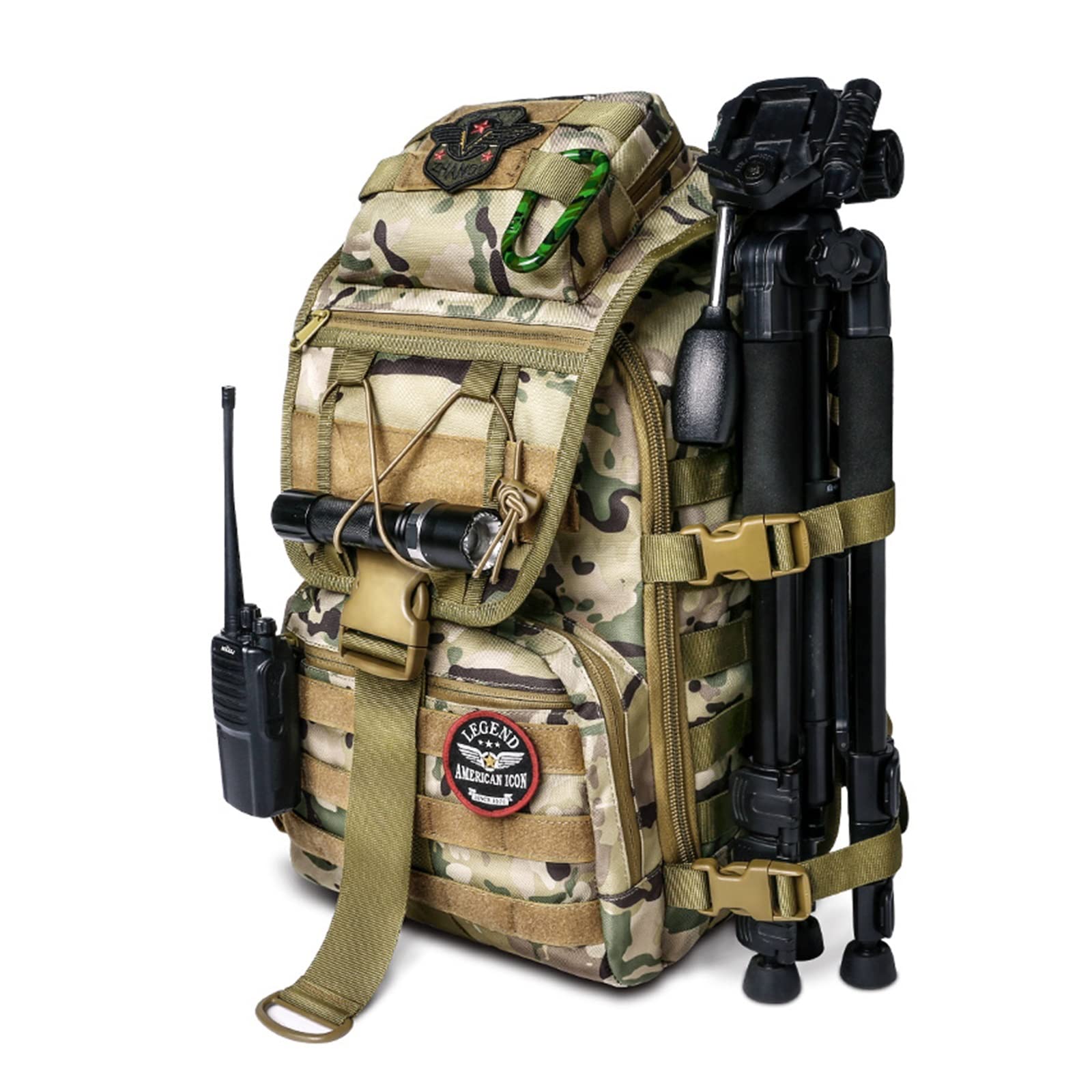 Lightweight Tactical Backpack for Men - Durable Hiking, Fishing & Army Outdoor Sports Gear - Perfect for Camping, Travel & Daily Commute