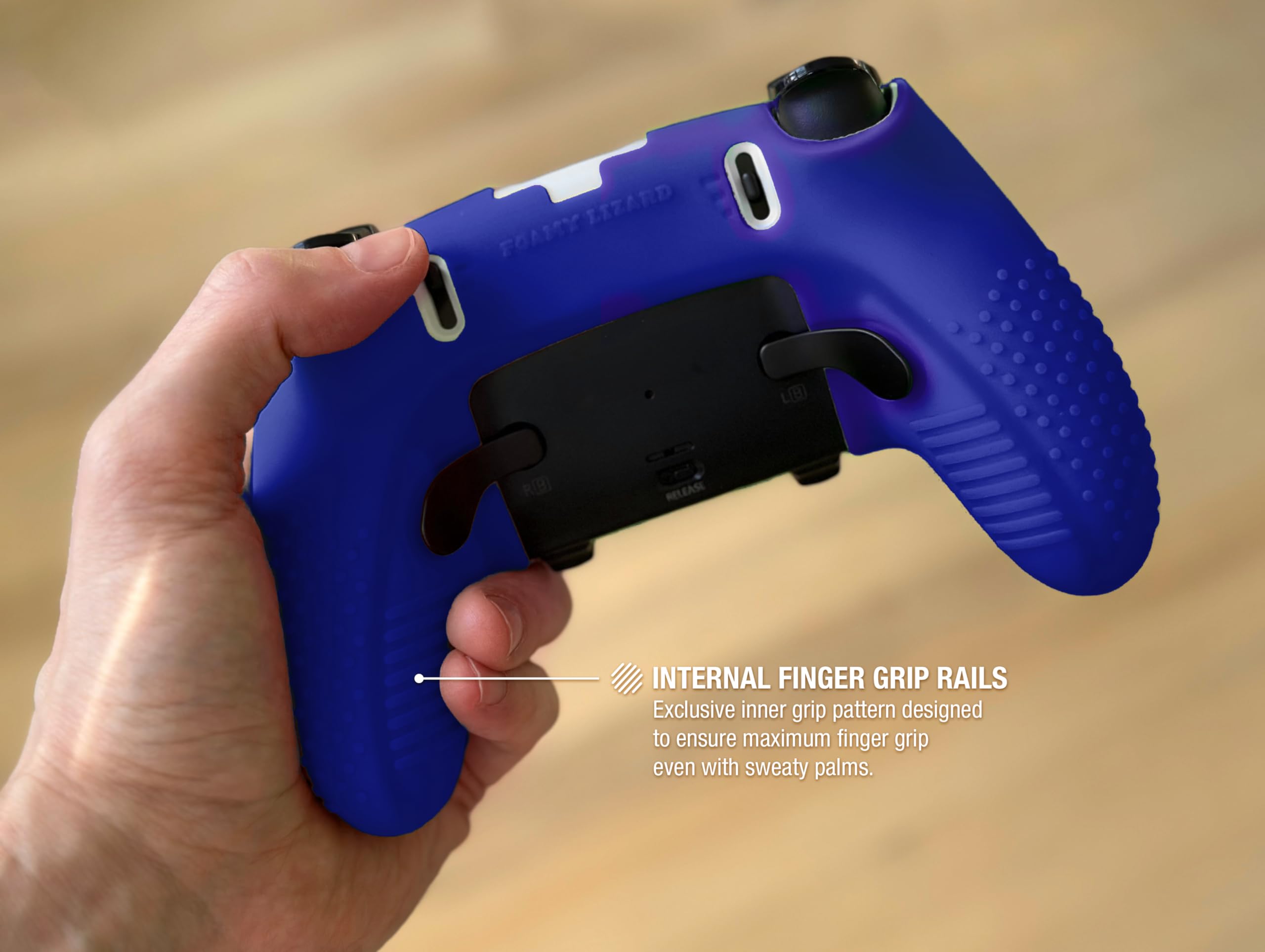 Foamy Lizard Eclipse PS5 Edge Controller Skin Combo Set - Dock-Compatible, Protective Stickers, Non-Slip Soft Gel Silicone Cover, Faceplate & Thumb Grips for PlayStation 5 DualSense Edge - Perfect for Gaming, Travel & Long Play Sessions