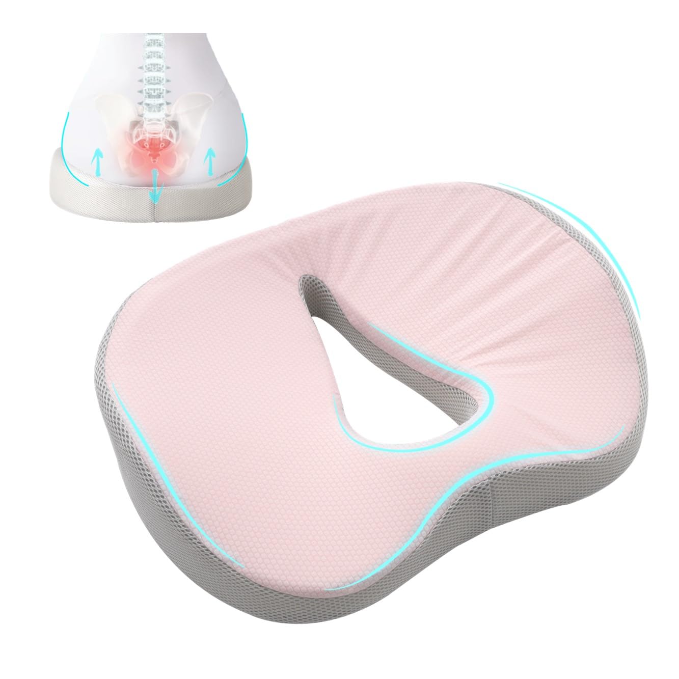 **Extra Large Seat Cushion for Tailbone Pain Relief – Plus Size XL Donut Pillow for Hemorrhoids, Coccyx & Sciatica – Perfect for Office Chairs, Car Seats & Wheelchairs**