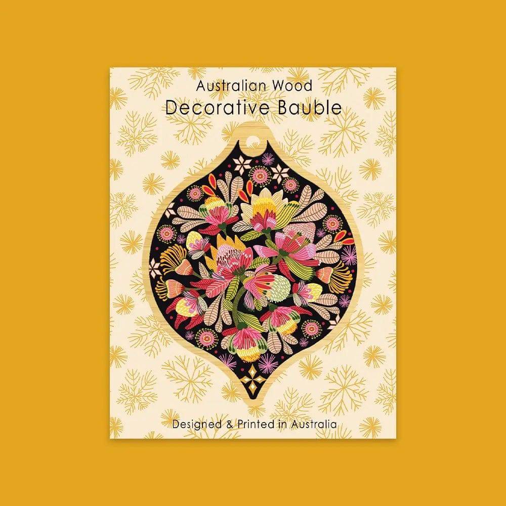 Wild Protea Christmas Flowers Bauble - Handmade Floral Ornament for Holiday Tree Decor, Festive Home & Gift