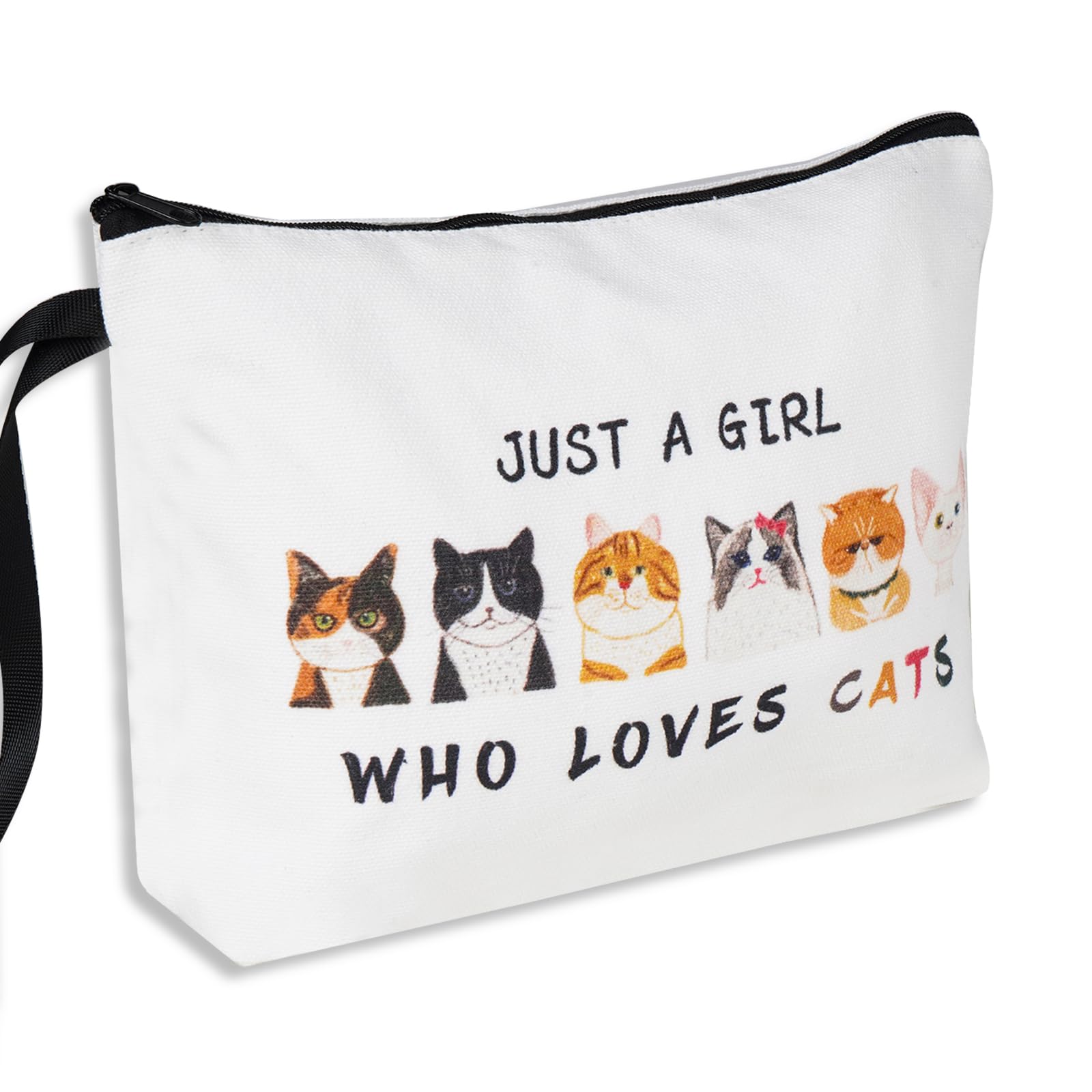 Cute Cat Makeup Bag for Women & Girls - Waterproof Zippered Cosmetic Pouch - Perfect Birthday & Christmas Gift for Cat Lovers - Great for Travel, School & Daily Makeup Storage