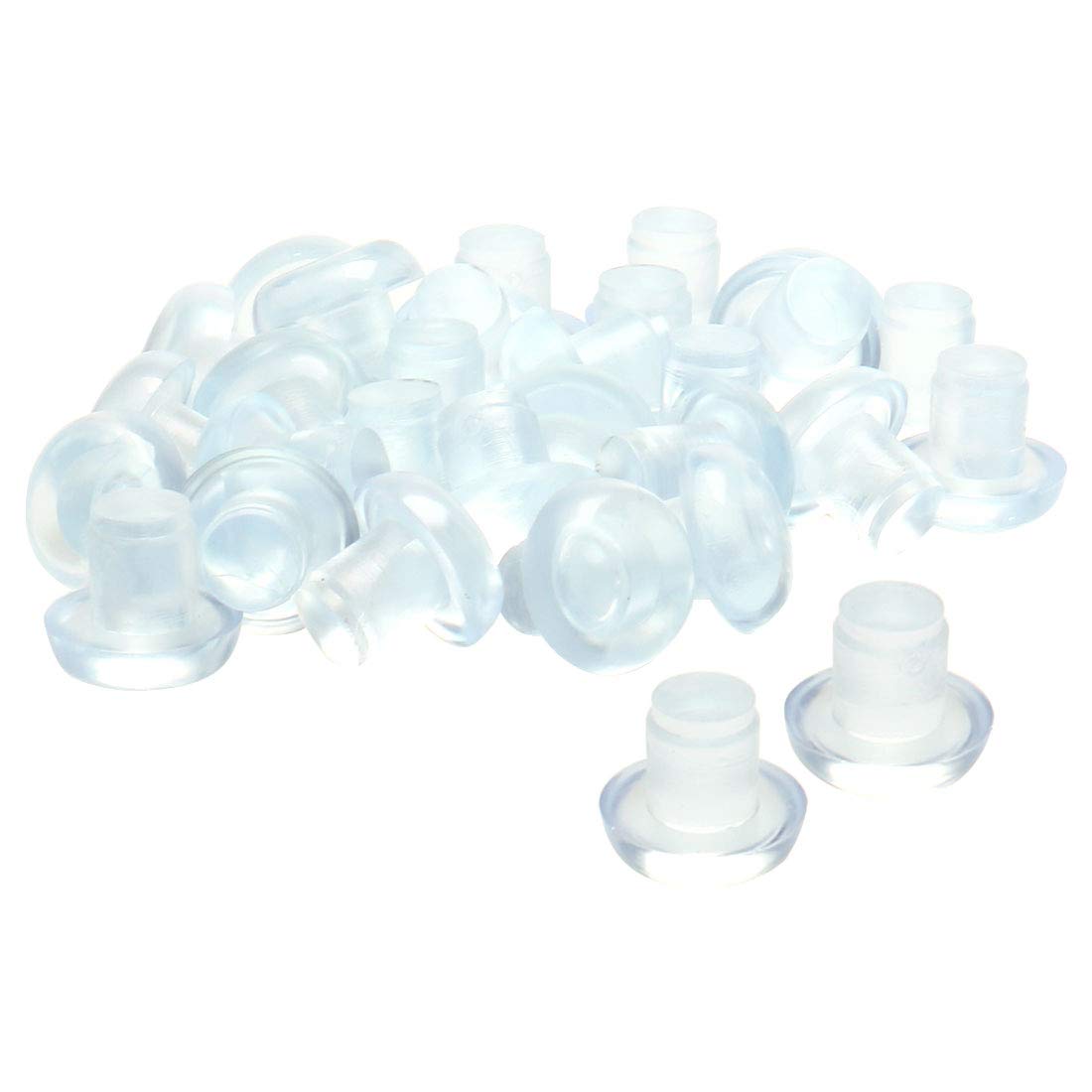 30pcs 8mm Clear Stem Bumpers Glide - Anti-Collision Furniture Pads for Glass Tables, Desks & Patio Furniture - Protect Floors & Prevent Scratches (Home & Office Use)