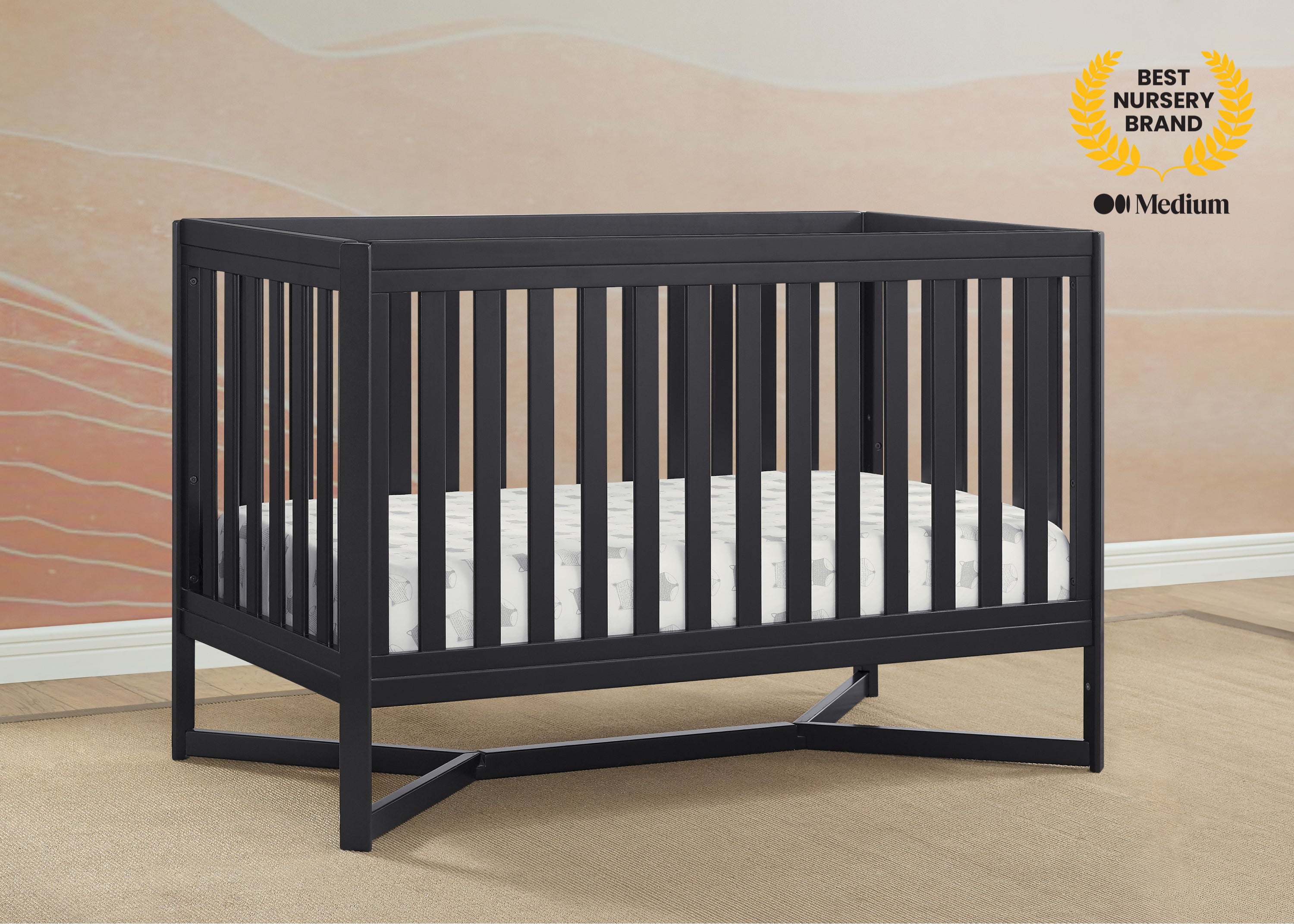 Tribeca 4-in-1 Convertible Baby Crib - White Nursery Furniture for Newborn to Toddler Bed - Perfect for Modern Nursery Rooms & Daycare Centers