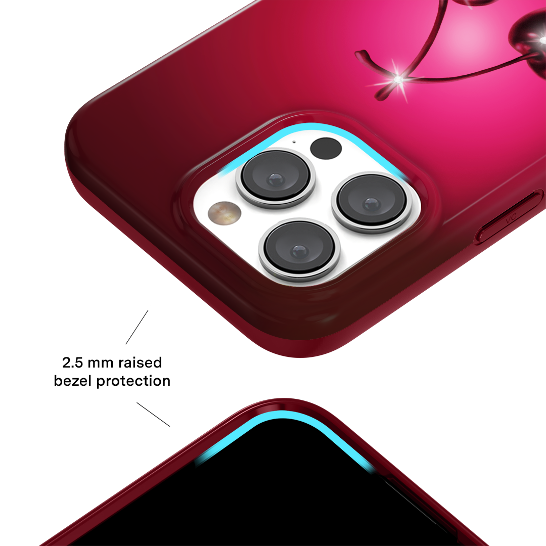 Black Cherry Crystal iPhone Case - Elegant & Durable Phone Cover for iPhone Models - Perfect for Everyday Use, Travel & Gifting