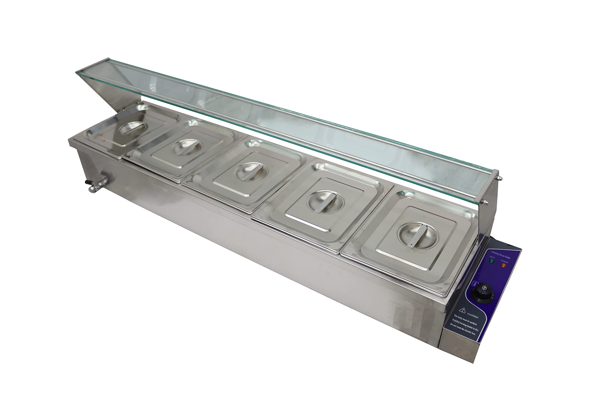 INTBUYING 5-Pan Commercial Food Warmer Steam Table - Stainless Steel Buffet Catering Equipment for Restaurants, Hotels & Events - Perfect for Keeping Breakfast, Lunch & Dinner Dishes Warm
