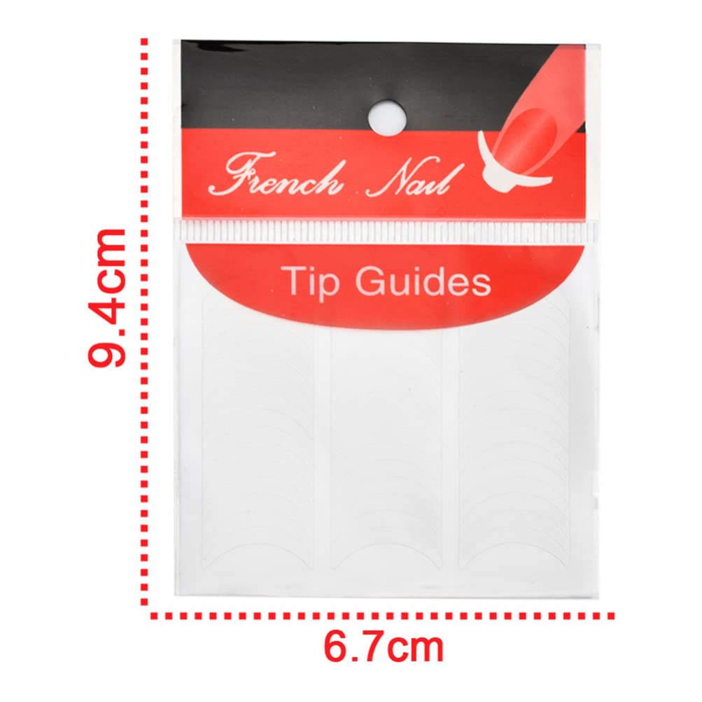 FOMIYES U-Shaped Nail Tip Guides - 10 Sheets for DIY French Manicure & Nail Art Stencils - Perfect for Salon, Home Use & Professional Nail Designs