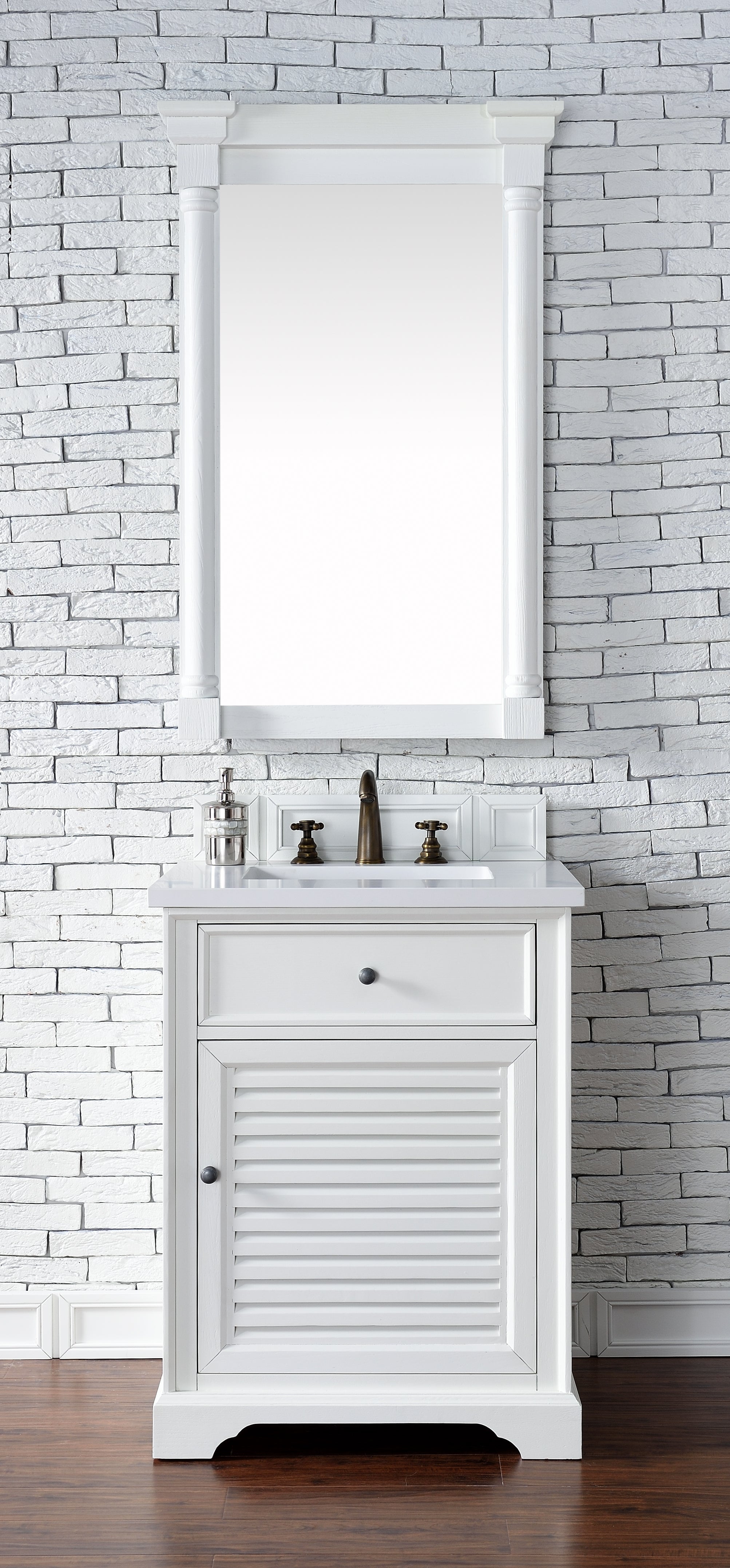 Savannah 26 Inch Single Bathroom Vanity Set with 3CM Classic White Quartz Countertop - Bright White Finish for Modern Bathroom Remodel | Perfect for Small Spaces & Powder Rooms