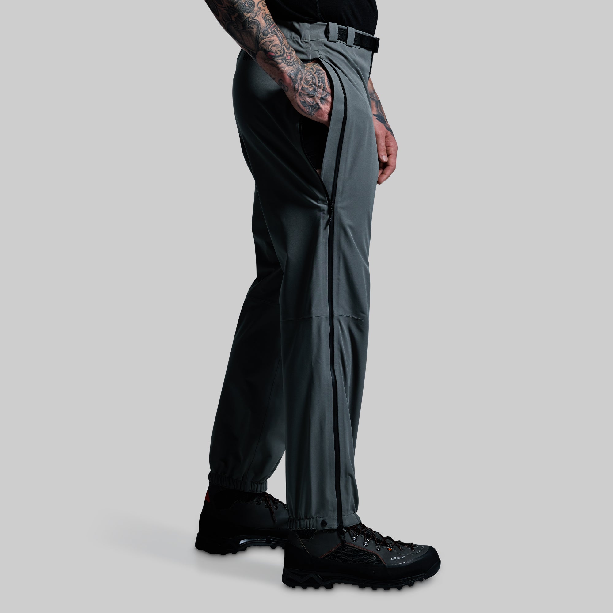 Mission FLEX Rain Pants for Men - Waterproof Hiking & Outdoor Pants (Wolf Grey) - Perfect for Camping, Fishing & Wet Weather Adventures