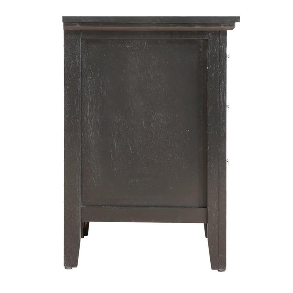 Black Glory Furniture Hammond 3-Drawer Nightstand - Modern Bedside Table for Bedroom Storage & Organization | Perfect for Small Spaces, Apartments & Guest Rooms