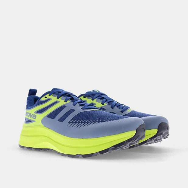 INOV8 Men's TrailFly Max Wide Trail Running Shoes - Blue/Lime/Black - Lightweight & Durable for Hiking, Trail Running & Outdoor Adventures