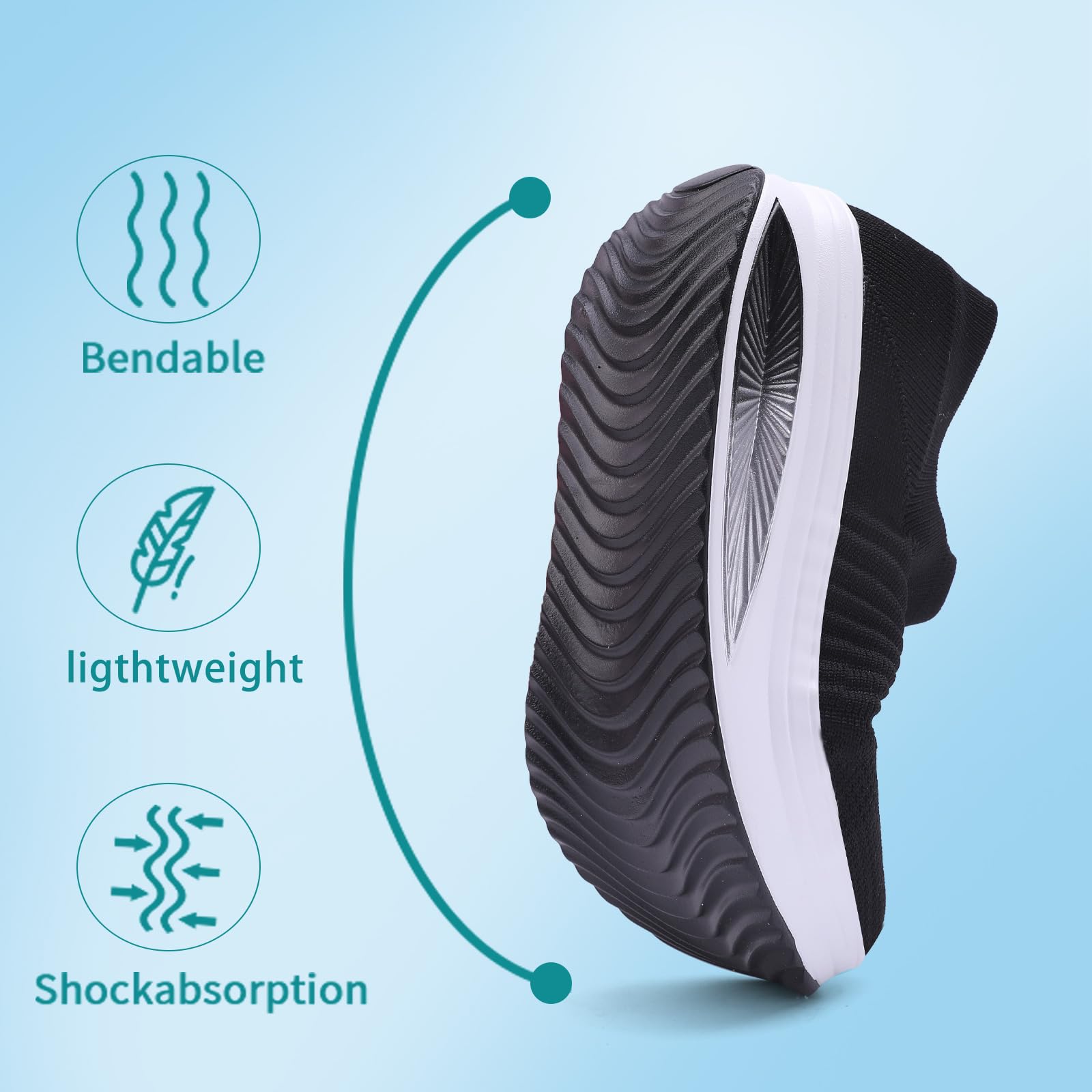 YIQIMIN Women's Slip-On Sneakers with Arch Support - Breathable Mesh Walking Shoes for Comfort & Support | Perfect for Casual Wear, Workouts & Daily Activities