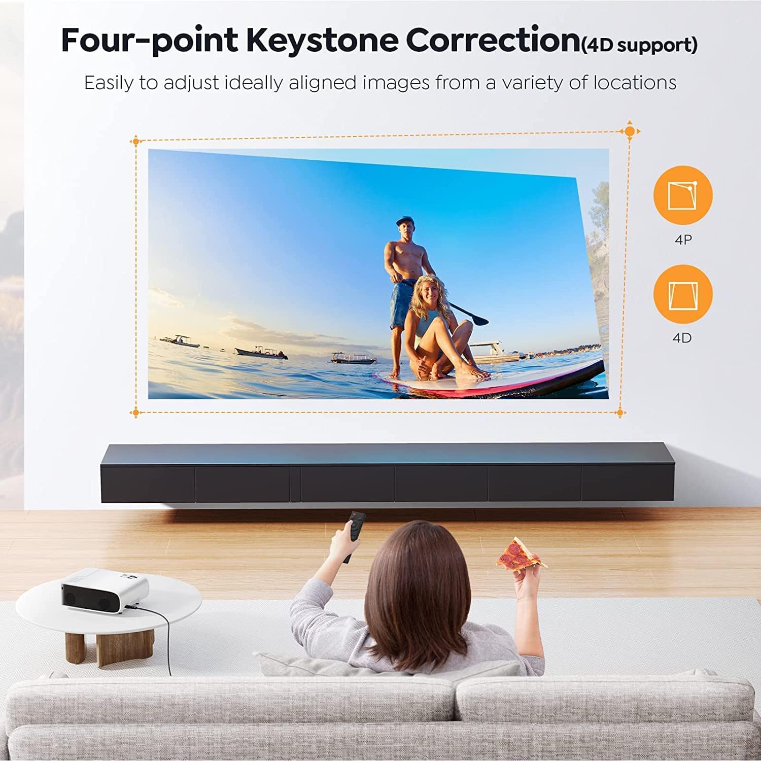 YABER V8 4K WiFi 6 Bluetooth Projector - Native 1080P Portable Outdoor Movie Projector with 200