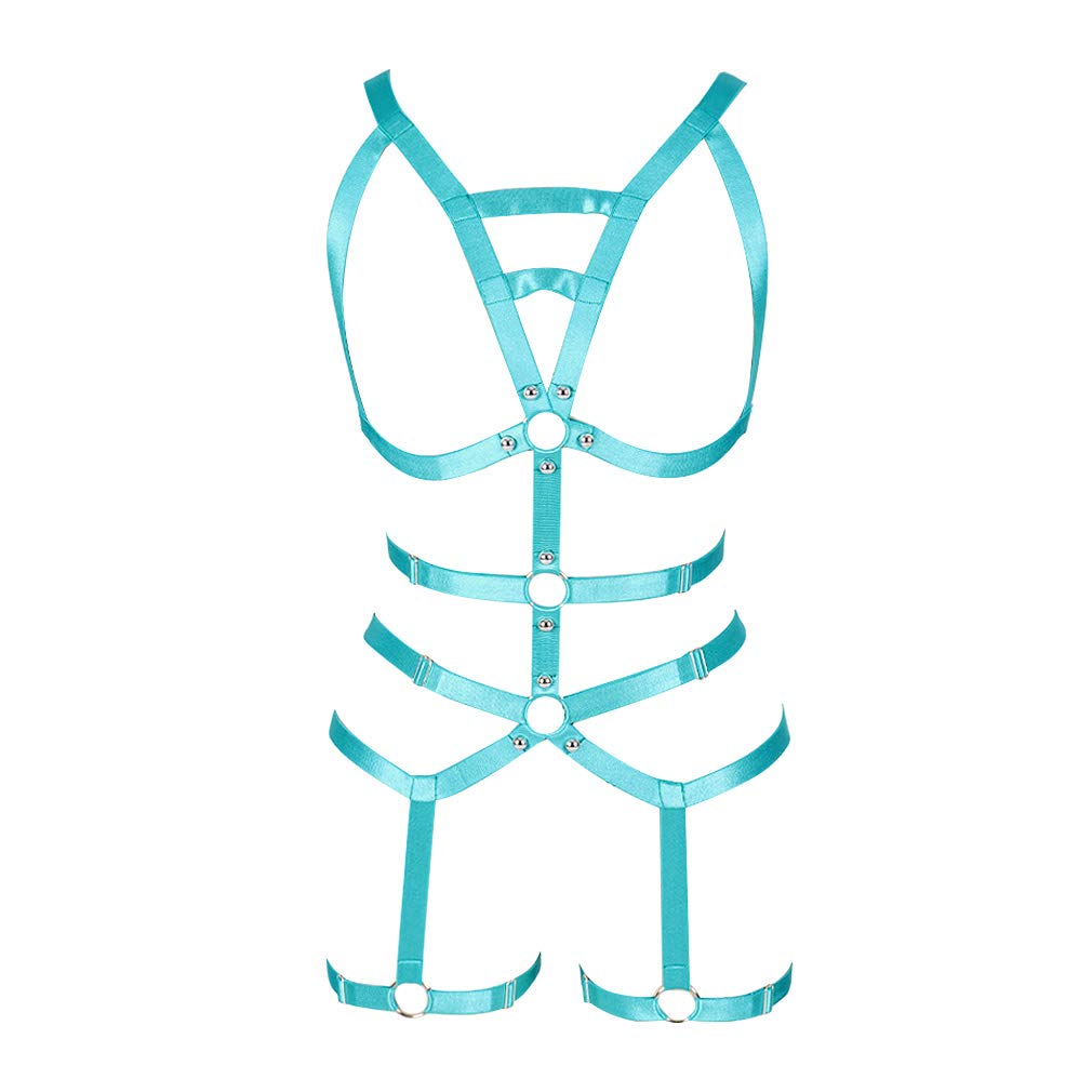 Sexy Women's Full Body Harness Garter Belt Stockings Set - Adjustable Elastic Suspender Lingerie for Bridal, Boudoir & Role Play