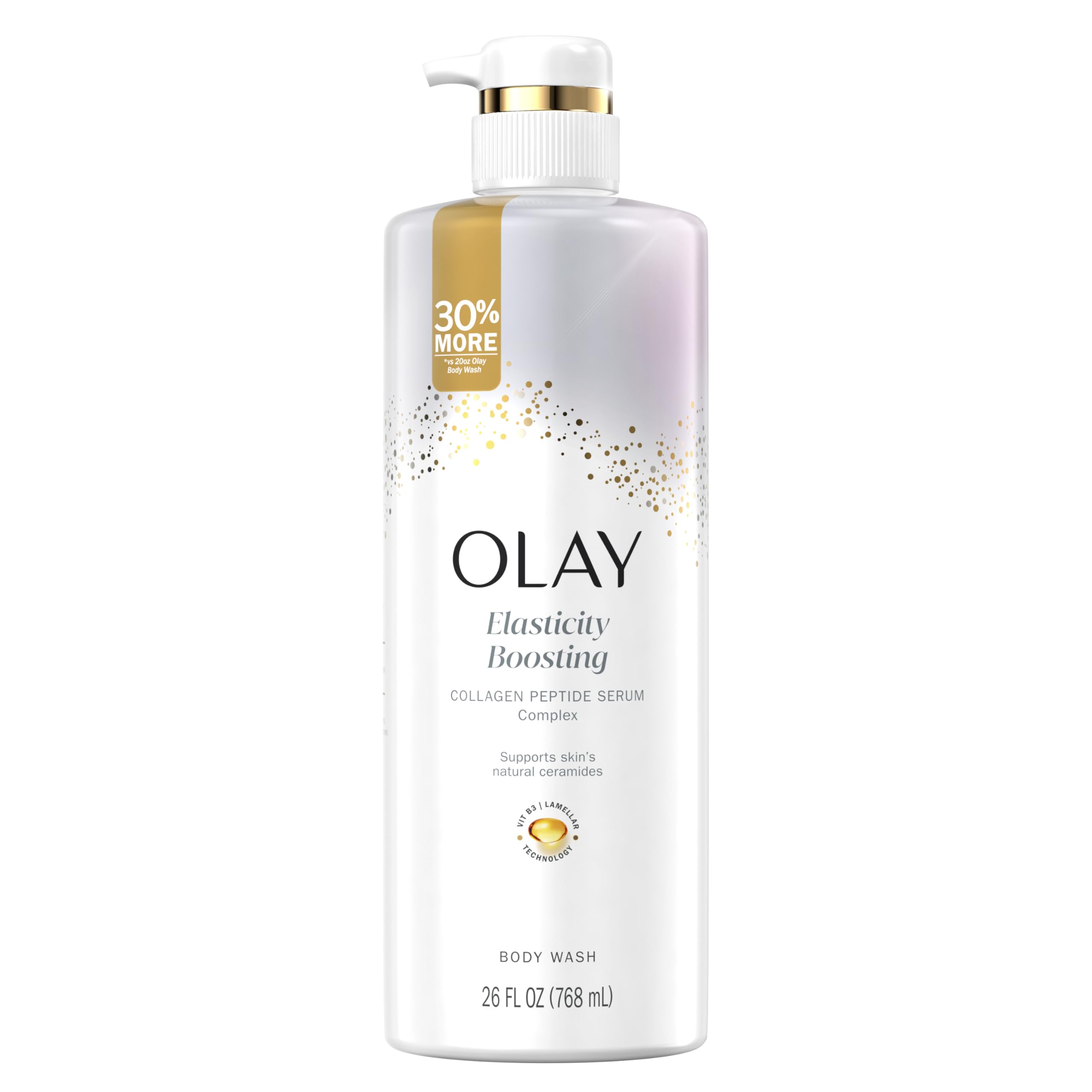Olay Body Wash for Women - Collagen Peptide Serum Complex & Vitamin B3, Moisture Renewal & Elasticity Boosting, 26 fl oz, Suitable for All Skin Types | Perfect for Daily Shower, Dry Skin Care & Anti-Aging Routine