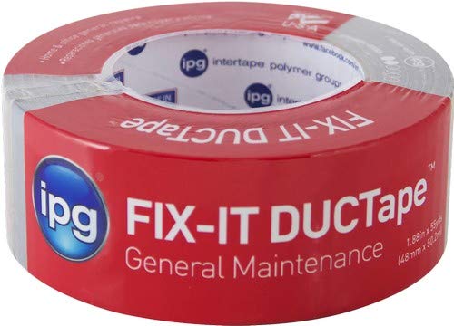 IPG 87318 AC10 48mm x 54.8m 7mil Black Utility Duct Tape Bulk - 24 Rolls per Case | Heavy Duty Adhesive Tape for Packaging, Sealing, Repairs & DIY Projects