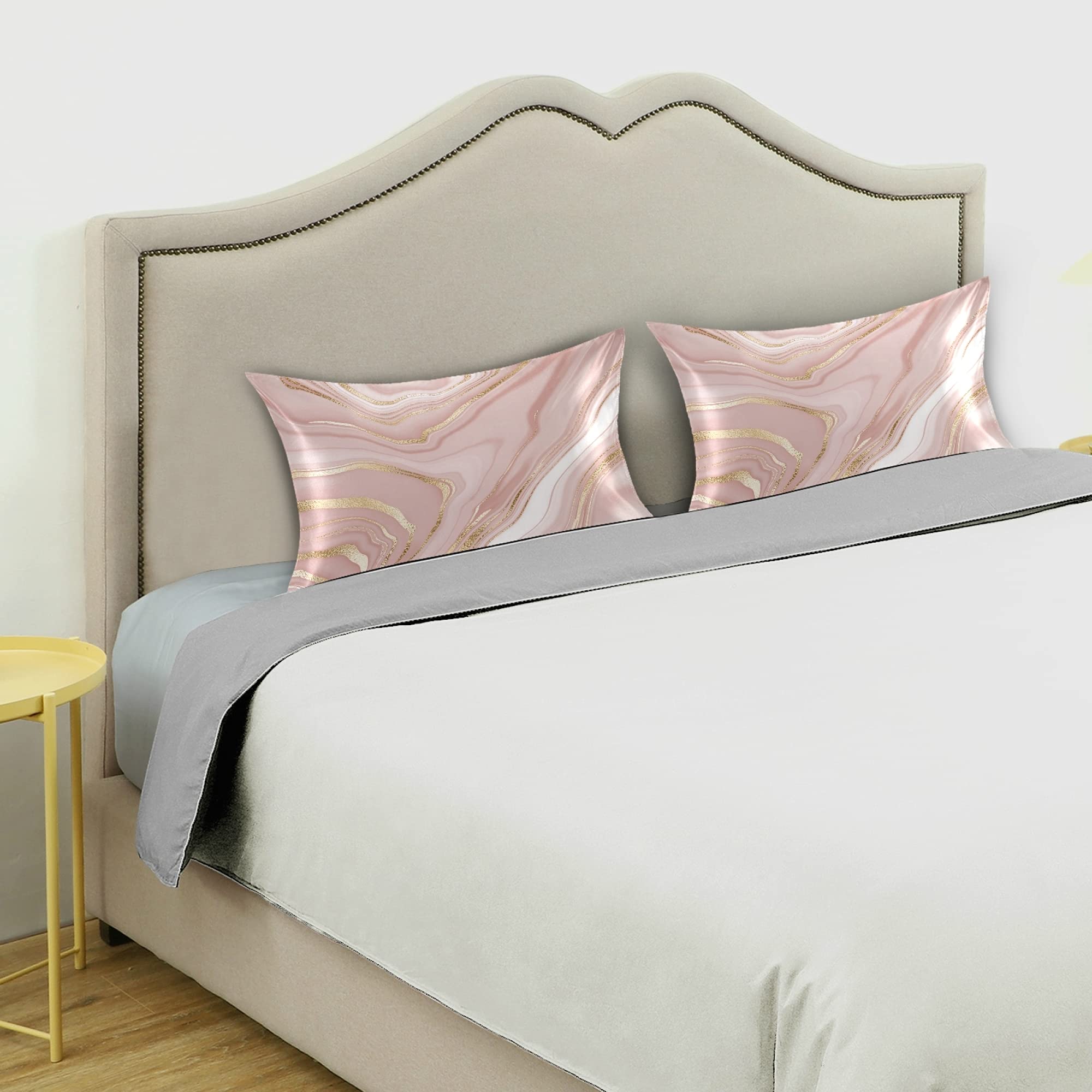 Rose Gold Satin Pillowcase for Hair & Skin Care - 20x26 Inch Silk Pillow Case with Envelope Closure, Hypoallergenic & Anti-Frizz (1PC) - Perfect for Beauty Sleep, Travel & Home Decor