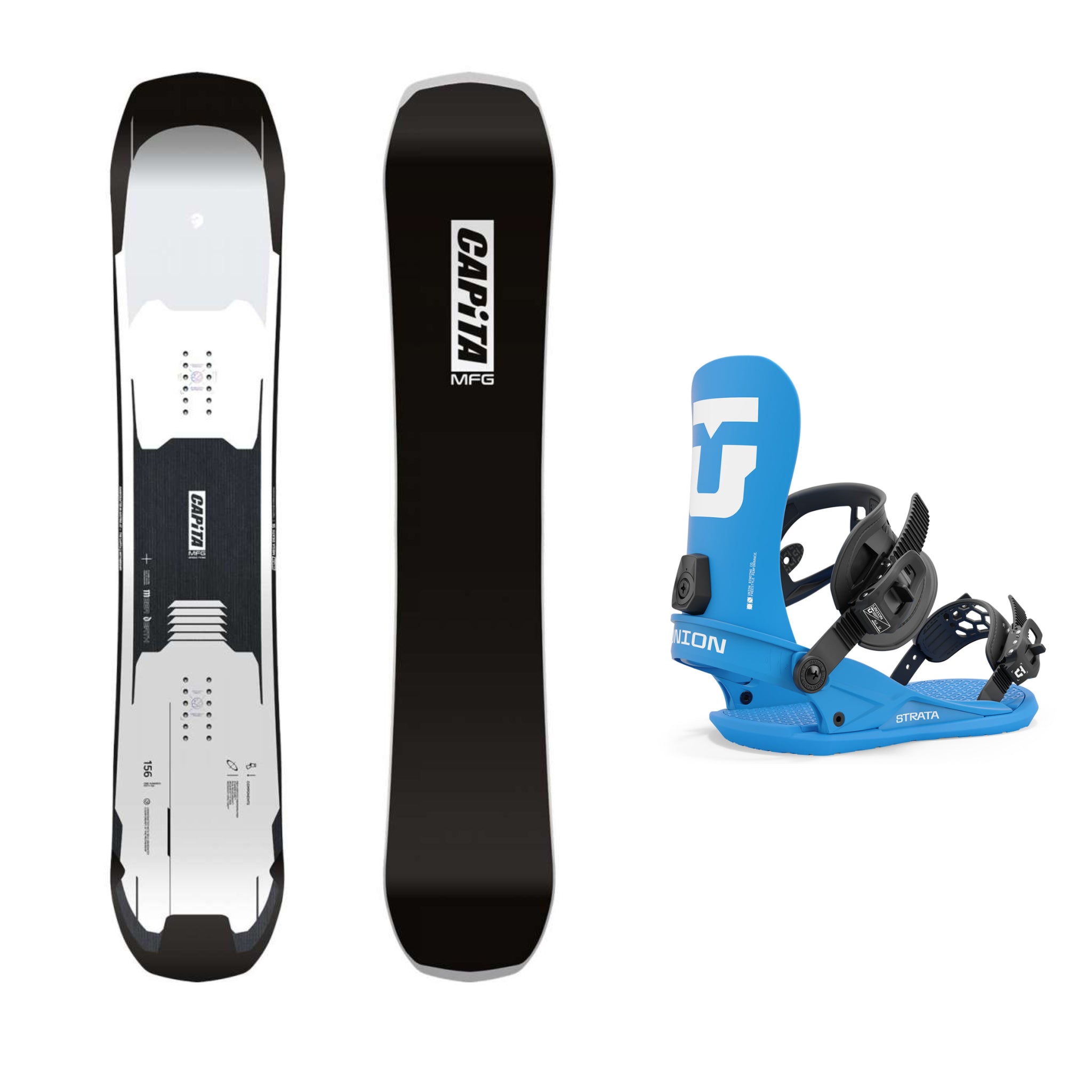 CAPiTA Mega Death Snowboard 2025 with Union Strata Bindings - All-Mountain Freestyle Snowboard for Men & Women | Perfect for Powder, Park & Backcountry Riding