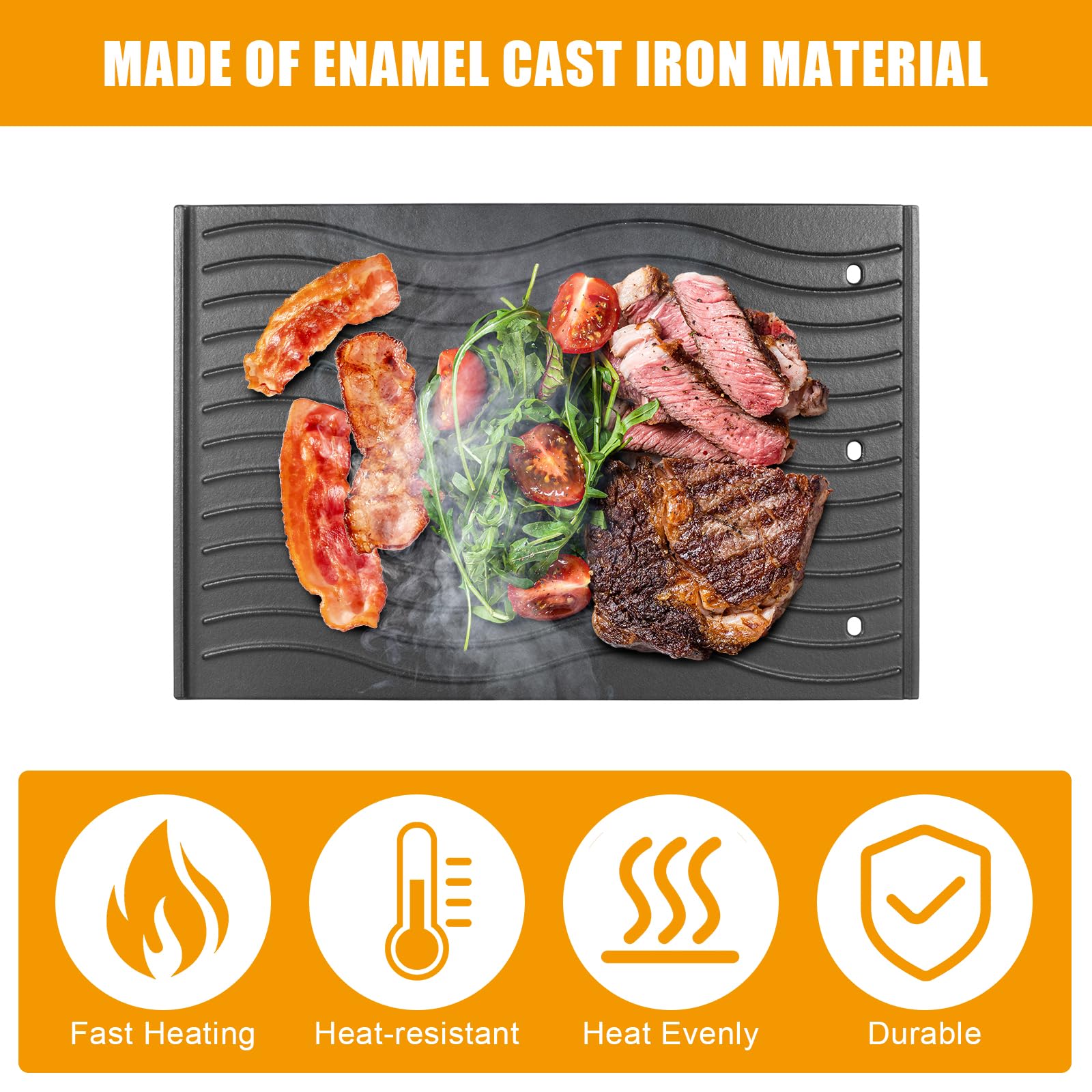 Napoleon PRO 500 & Prestige 500 BBQ Grill Replacement Parts - Reversible Cast Iron Griddle Plate for LEX Series (Models 56040 & 56041) | Perfect for Outdoor Cooking, Camping & Backyard Grilling
