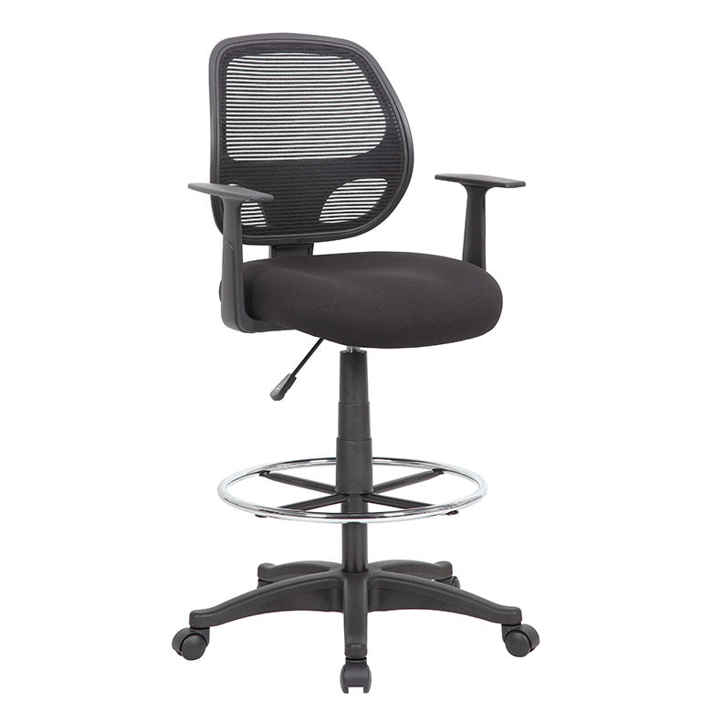 Boss Commercial Grade Mesh Stool with Arms - Heavy Duty Adjustable Bar Stool for Kitchen, Restaurant & Home Use