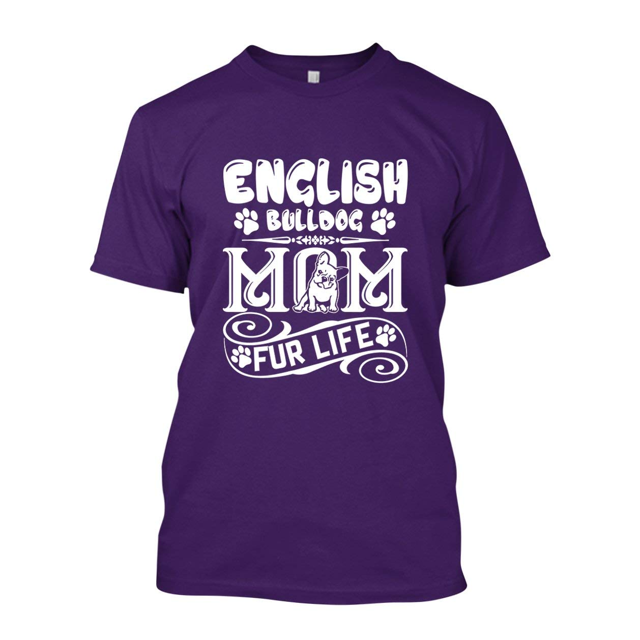 English Bulldog Mom Fur Life 100% Cotton T-Shirt - Cute Dog Lover Tee for Women - Perfect for Casual Wear, Pet Lover Gifts & Bulldog Enthusiasts