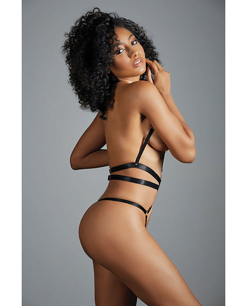 Adore Izabel Open Teddy Lingerie with Dual Waistband - Black One Size - Sexy Loungewear for Valentine's Day & Romantic Nights