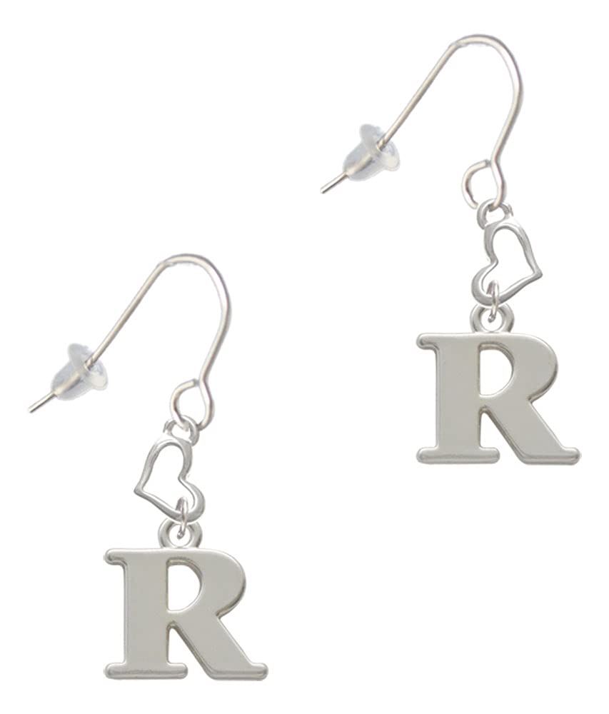 Delight Jewelry Silver Initial Heart Earrings for Women