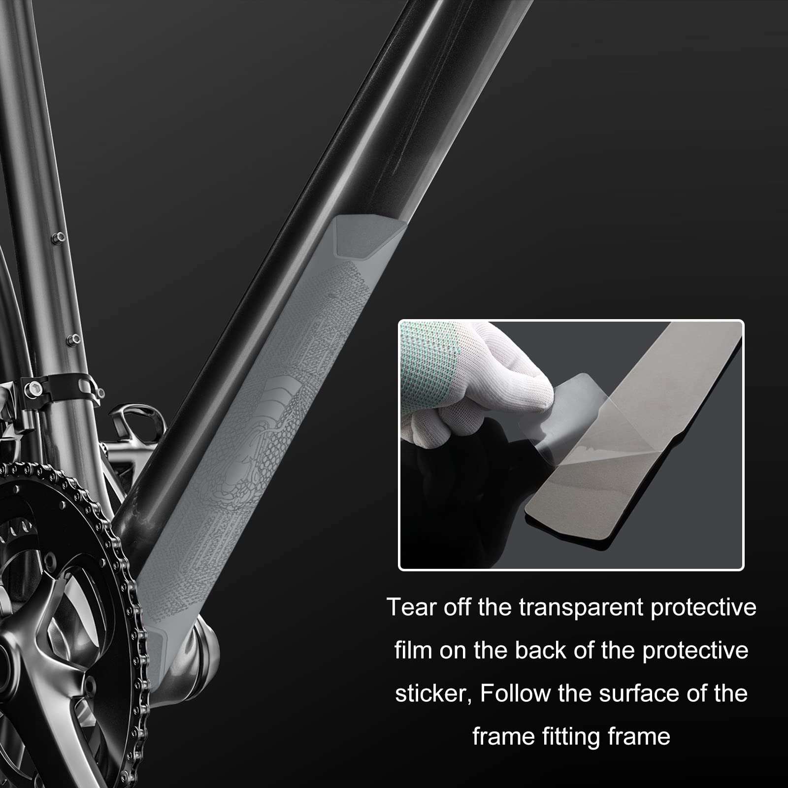 Mountain Bike Downtube Frame Protector - Durable Scratch Guard for Road & MTB Bikes, Grey - Perfect for Trail Riding & Urban Commuting