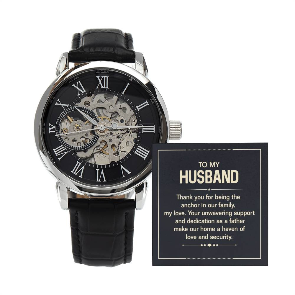 Elegant Openwork Watch for Men - Perfect Gift for Husband from Wife - Ideal for Anniversaries, Birthdays & Special Occasions