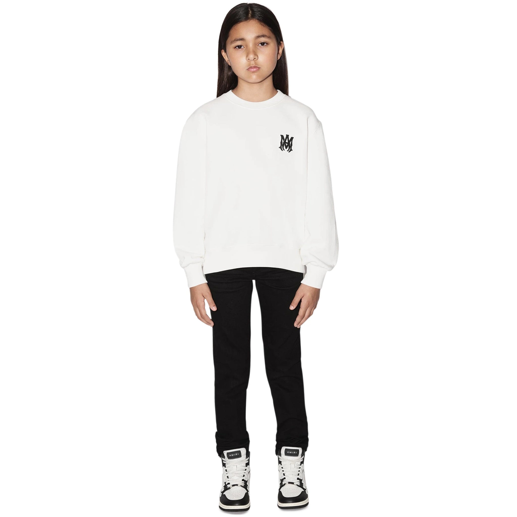 Amiri Kids MA White Sweatshirt - Boys & Girls Casual Pullover Hoodie for Streetwear & Everyday Comfort
