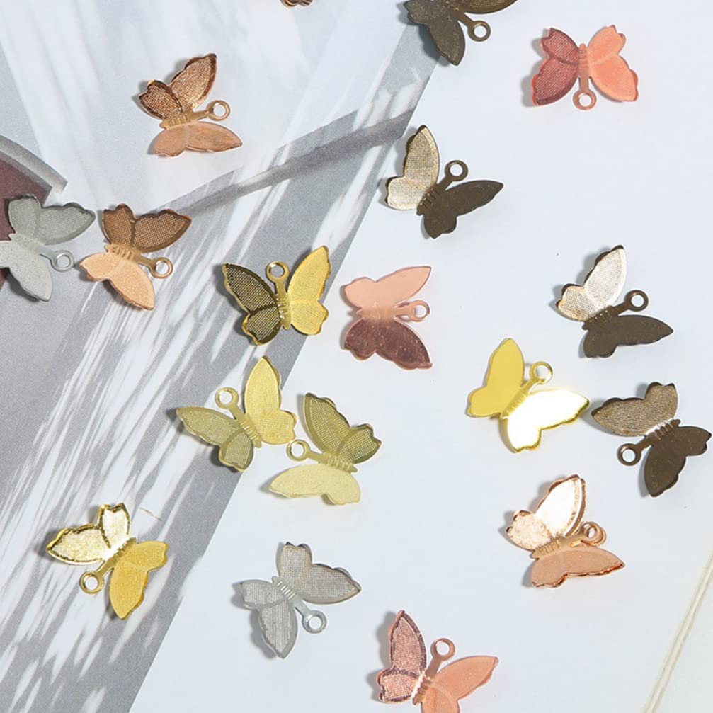 100Pcs Tiny Butterfly Charms - Copper Butterfly Pendants for Bracelet, Necklace & Earrings - Mini DIY Jewelry Making Accessories - Perfect for Crafting, Gift Making & Boho Style Jewelry