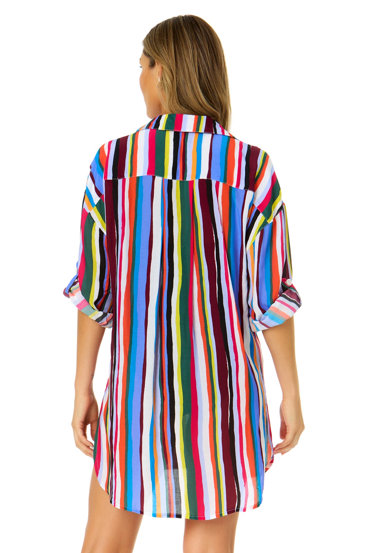 Women's Easy Breezy Striped Button Down Shirt - Lightweight Swimsuit Cover Up for Beach, Pool & Summer Vacation Outfits