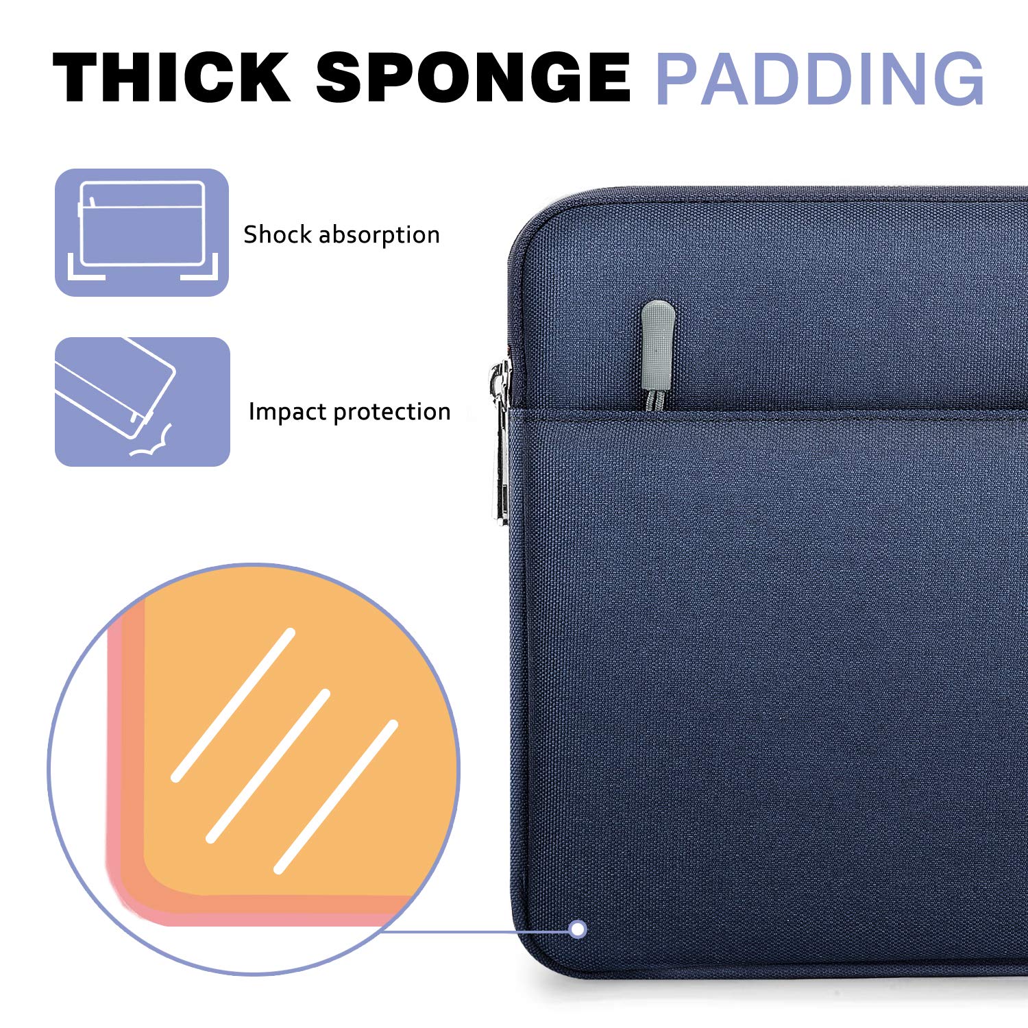 MoKo 9-11 Inch Tablet Sleeve Case for iPad Pro 11 M4/Air M2, iPad Air 5/4/3, iPad 10/9/8/7 - Lightweight Protective Cover with Soft Lining - Perfect for Travel, School & Office Use (Indigo)
