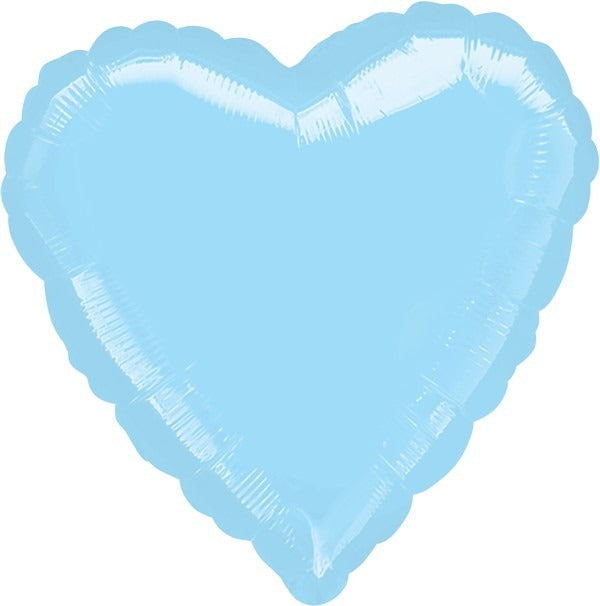 45cm Standard Heart HX Metallic Pearl Pastel Blue Balloon - Perfect for Birthday Parties, Baby Showers & Wedding Decorations