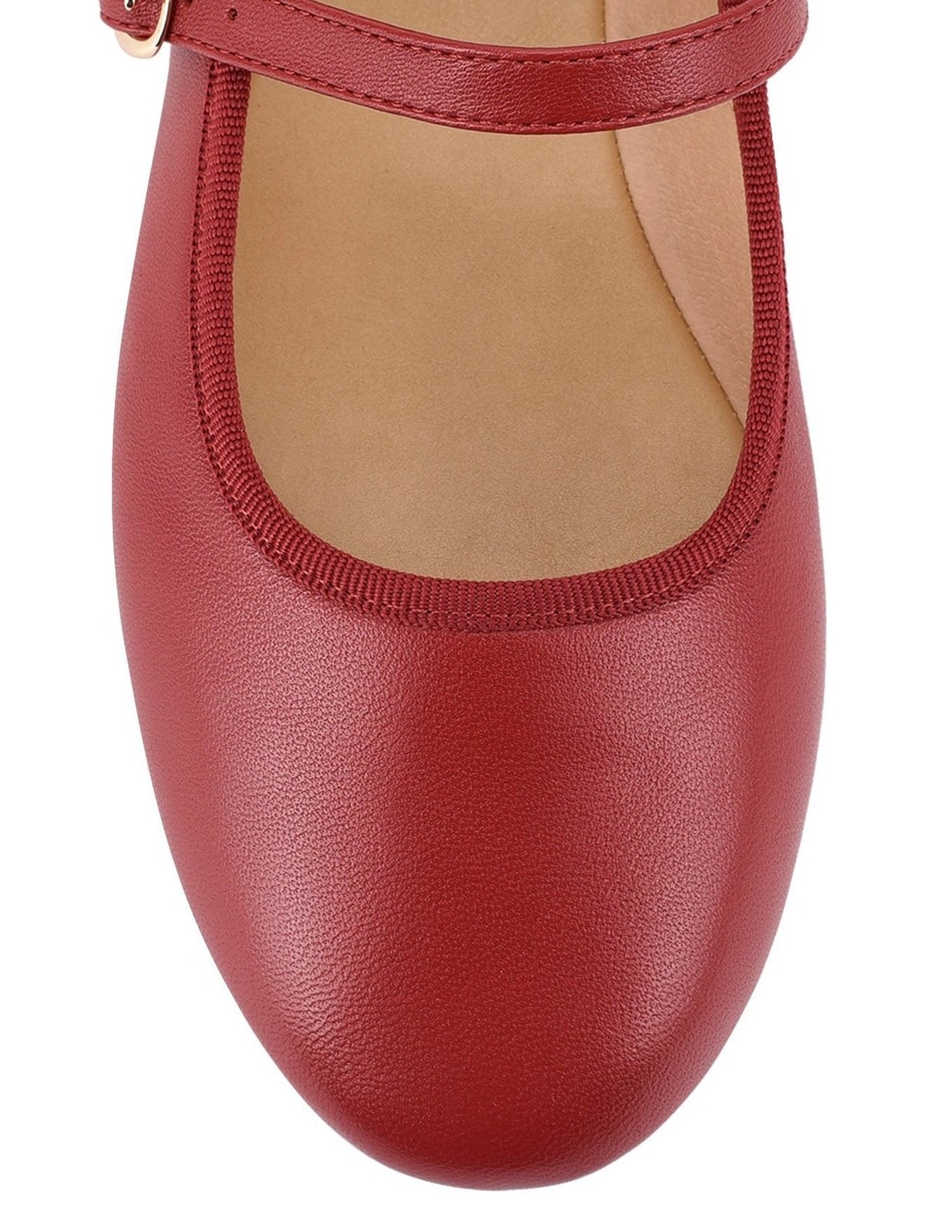 Bailey Flats Red Leather Women's Shoes - Comfortable & Stylish for Casual Wear, Office, and Everyday Outfits