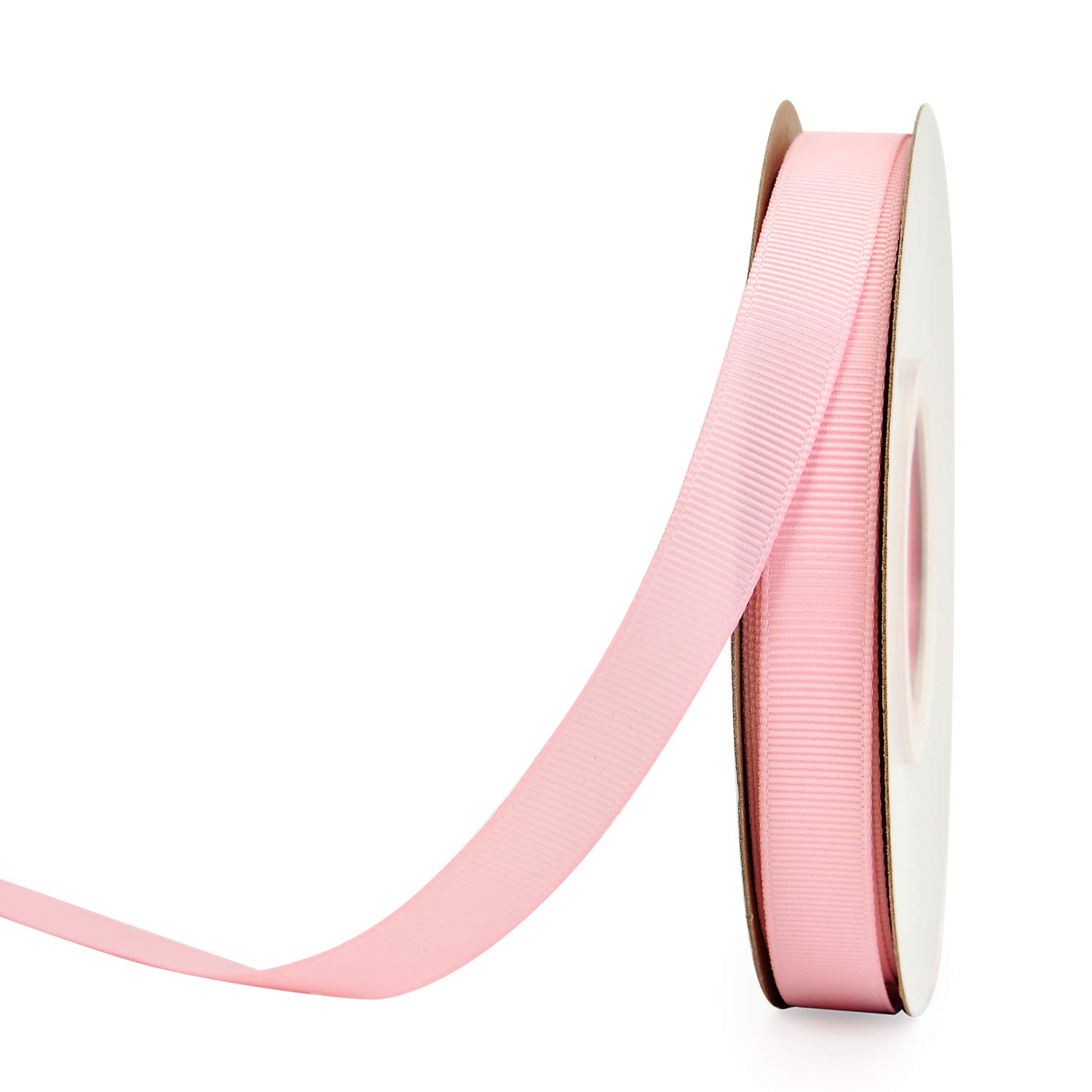 YAMA 1/2 Inch Solid Grosgrain Ribbon Roll - 25 Yards Light Pink Gift Wrapping Ribbon for DIY Crafts, Wedding Decorations, Party Favors & Gift Packaging