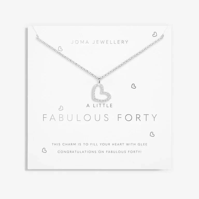 Joma Jewellery Necklace - A Little Fabulous Forty - Elegant 40th Birthday Gift for Women, Anniversary Present, Sterling Silver Pendant - Perfect for Special Occasions & Everyday Wear