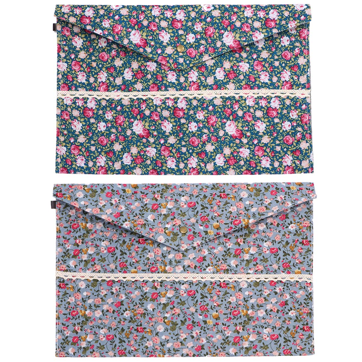 NUOBESTY Decorative A4 File Folders - Colorful Letter Size Office Supplies with Rustic Flower Design, 4-Pack - Perfect for Home, Office & School Document Organization