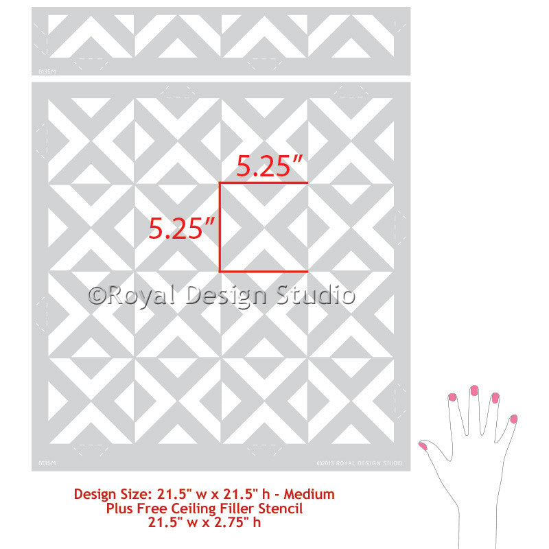 All The Angles Moroccan Wall Stencil Kit - DIY Home Decor Painting Template for Living Room, Bedroom & Nursery - Geometric Arabesque Design for Walls, Furniture & Crafts