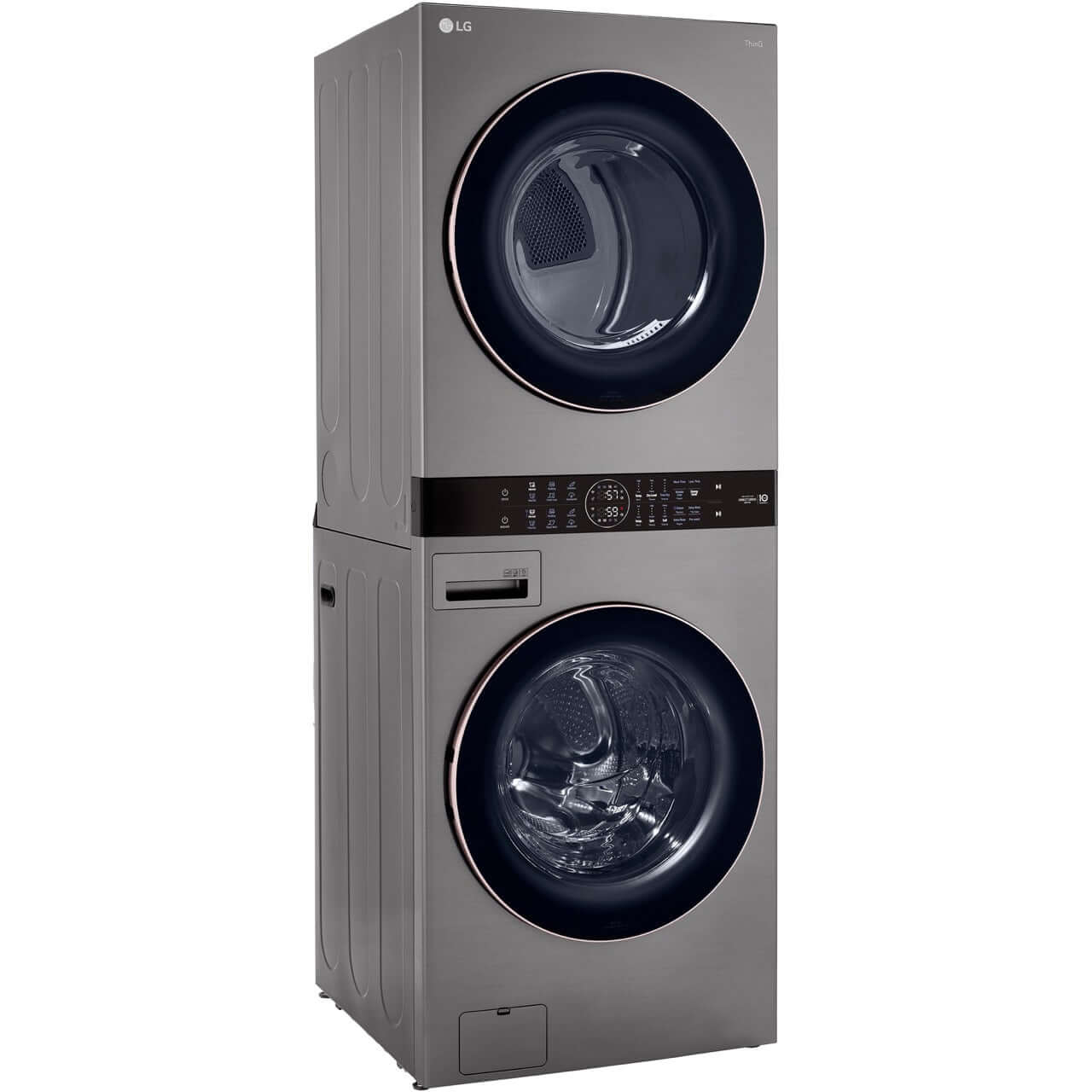 LG WashTower 4.5 Cu. Ft. Smart Front Load Washer & 7.4 Cu. Ft. Electric Dryer Combo in Graphite (WKE100HVA) - Space Saving Laundry Solution for Apartments & Small Homes