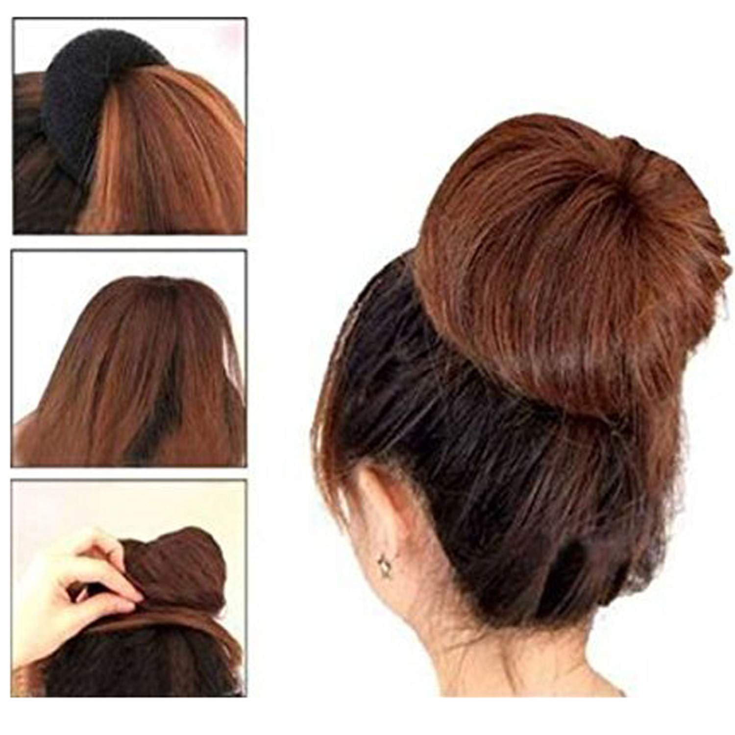 Ruchi Women's Hair Accessories Set - 3 Donut Bun Makers + 1 Hair Base for Women & Girls | Perfect for Updos, Ponytails & Everyday Styling
