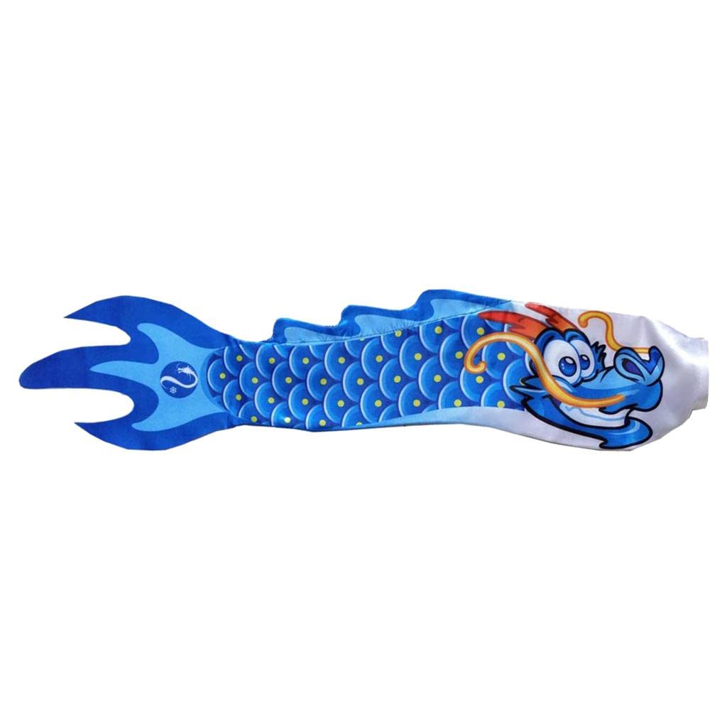 Gazechimp Chinese Dragon Flag - Outdoor Windsock, Tent Streamer, Hanging Decoration in Blue | Perfect for Garden, Patio, Festival & Chinese New Year Decor