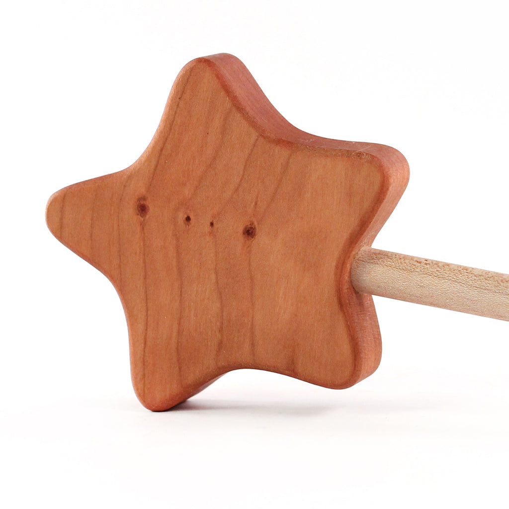 Handcrafted Imperfect Wooden Star Wand - Unique Fairy Tale & Cosplay Prop for Kids, Wizards, and Fantasy Lovers - Perfect for Halloween, Birthday Parties, and Magical Playtime