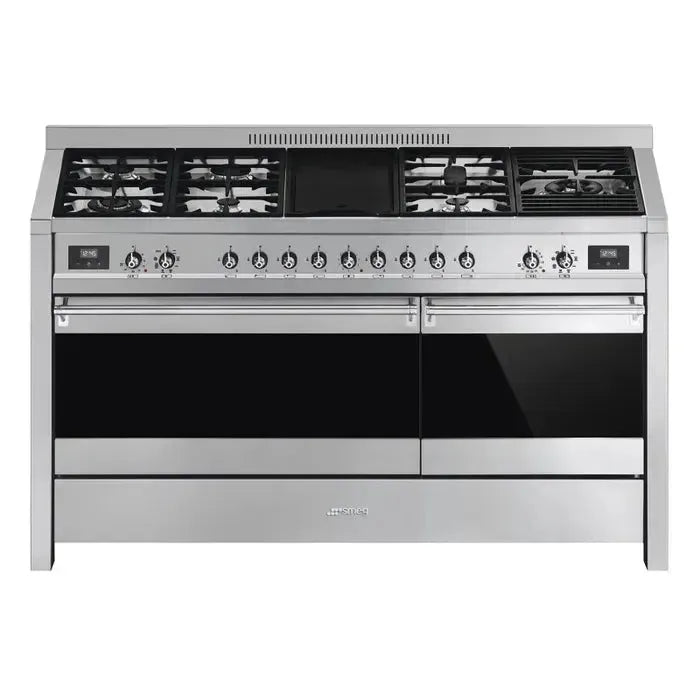 Smeg 150cm Classic Opera Thermoseal Freestanding Cooker - Premium Stainless Steel Gas Range for Professional Home Kitchens | Ideal for Baking, Roasting & Large Family Cooking