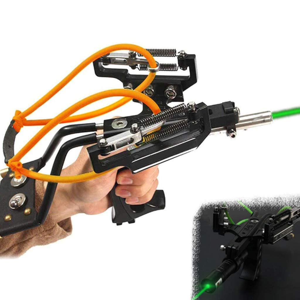 **Stainless Steel Outdoor Slingshot for Fishing & Hunting - Heavy Duty Rubber Band Bait Thrower with Accessories - Perfect for Camping, Survival & Outdoor Adventures**