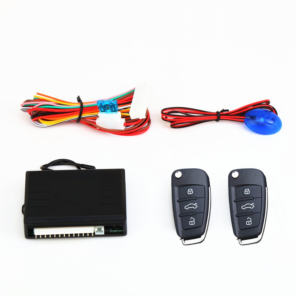 Best Car Alarm System with Remote Central Locking & Keyless Entry - Auto Window Roll Up & Trunk Release for Enhanced Vehicle Security | Perfect for Parking Safety & Theft Prevention