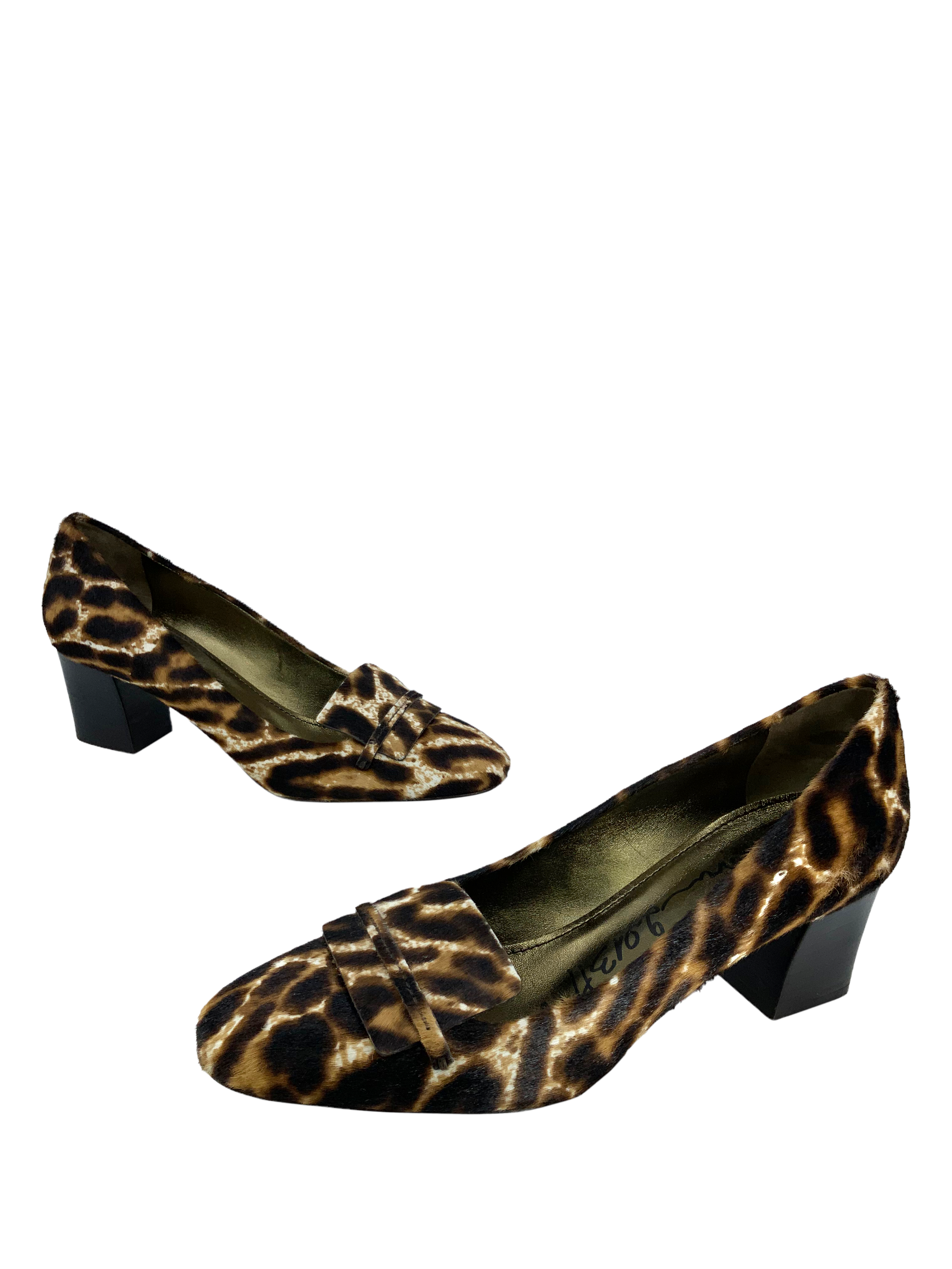 LANVIN Women's Calf Hair Loafer Pumps Size 8.5 - Elegant Designer Shoes for Office, Party & Special Occasions