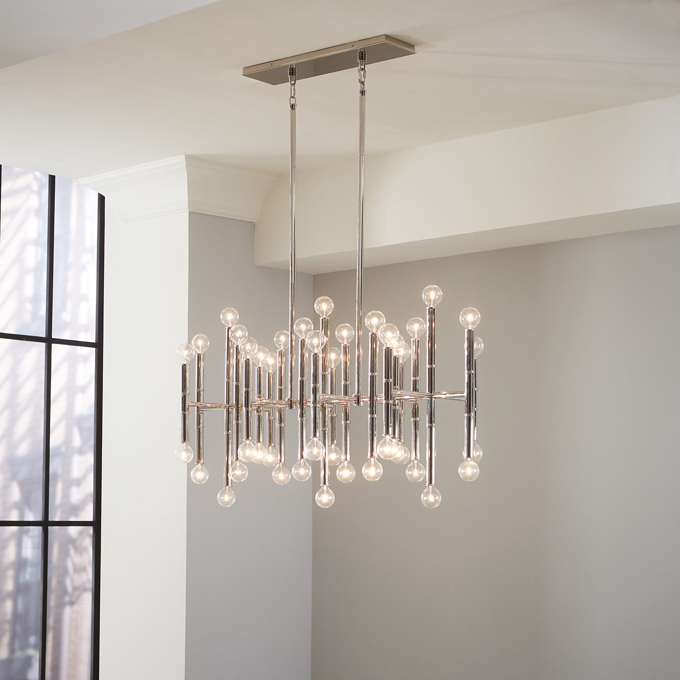 Modern Meurice Rectangle Chandelier - Elegant Crystal Ceiling Light Fixture for Dining Room, Living Room & Bedroom Lighting